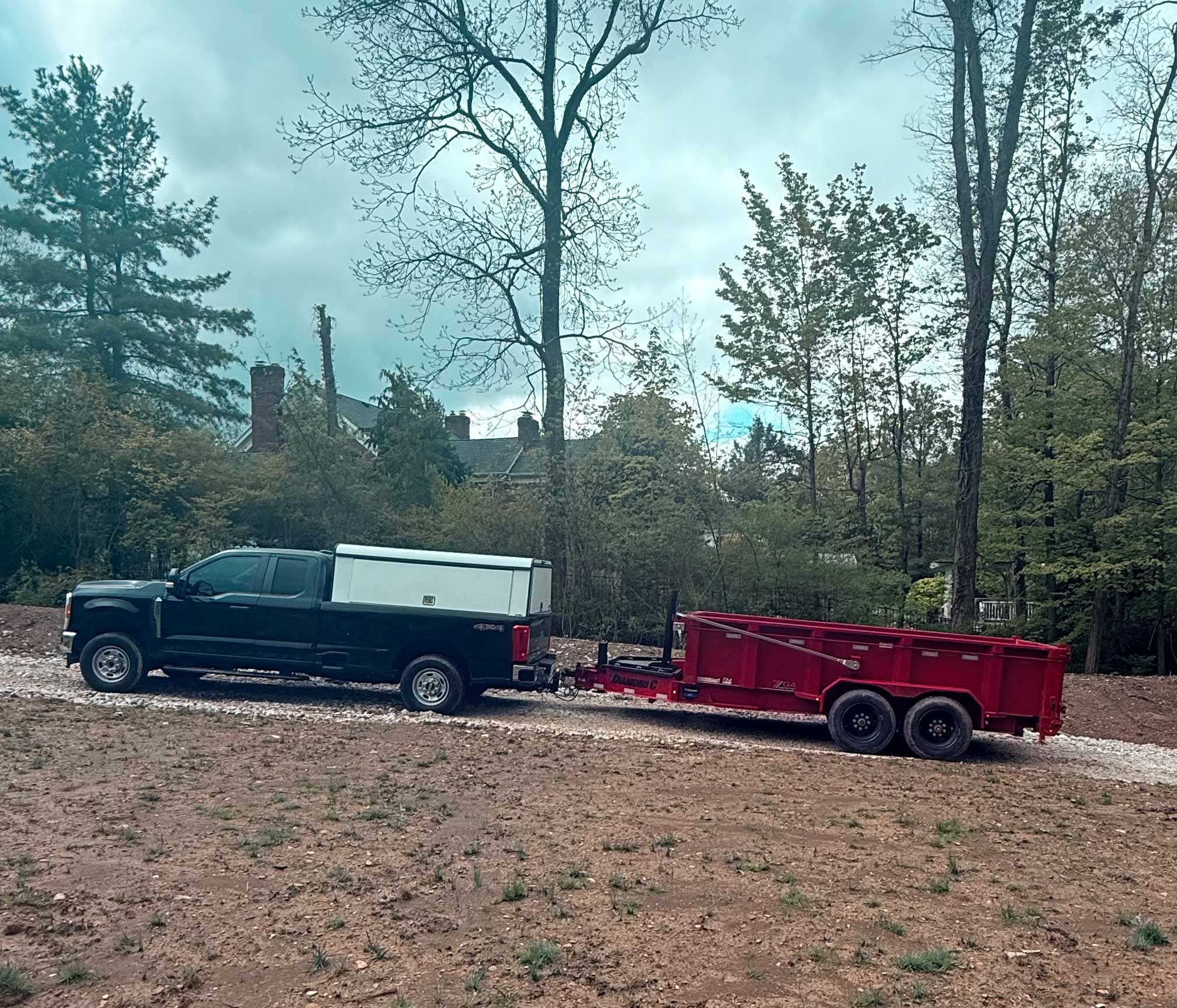 Tiny Construction LLC work truck - family owned luxury concrete contractor serving Westlake Rocky River and Northeast Ohio
