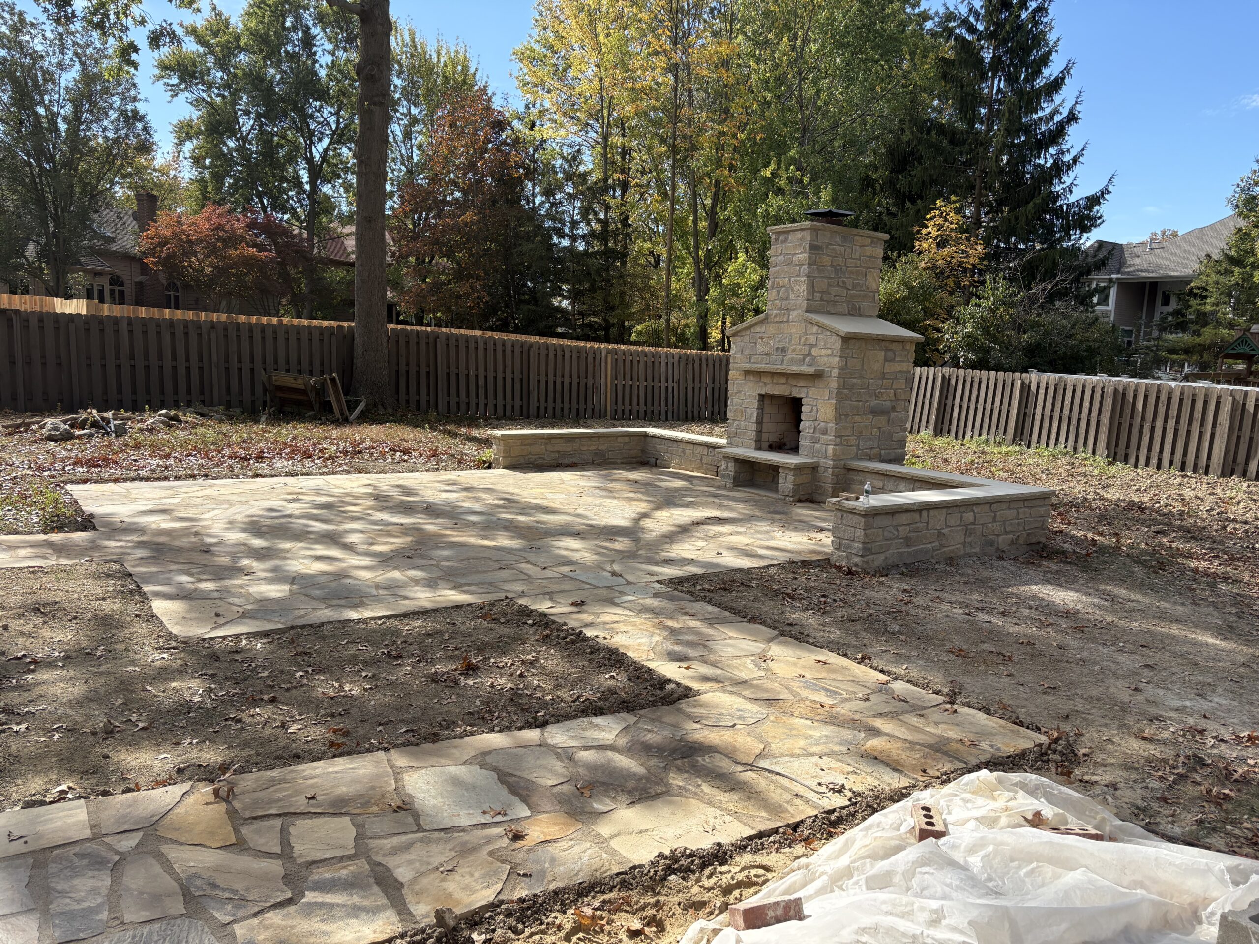 Luxury stamped concrete patio and outdoor living space by Tiny Construction LLC Northeast Ohio